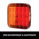 2x Square LED Trailer Tail Lights Stop Indicator Lamp Number Plate Light