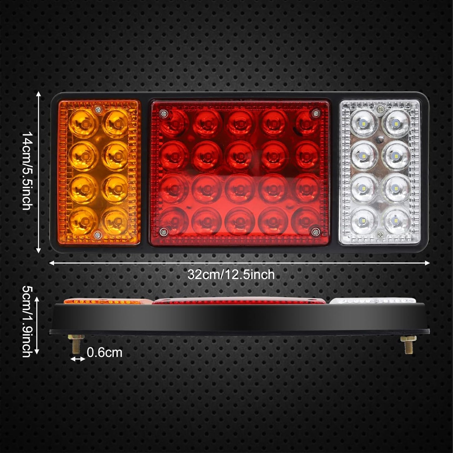 24V LED Trailer Tail Lights - 36-LED Stop, Turn, Signal, Brake, Reverse - Fits Truck/RV/Camper/Trailer, 2 Pcs