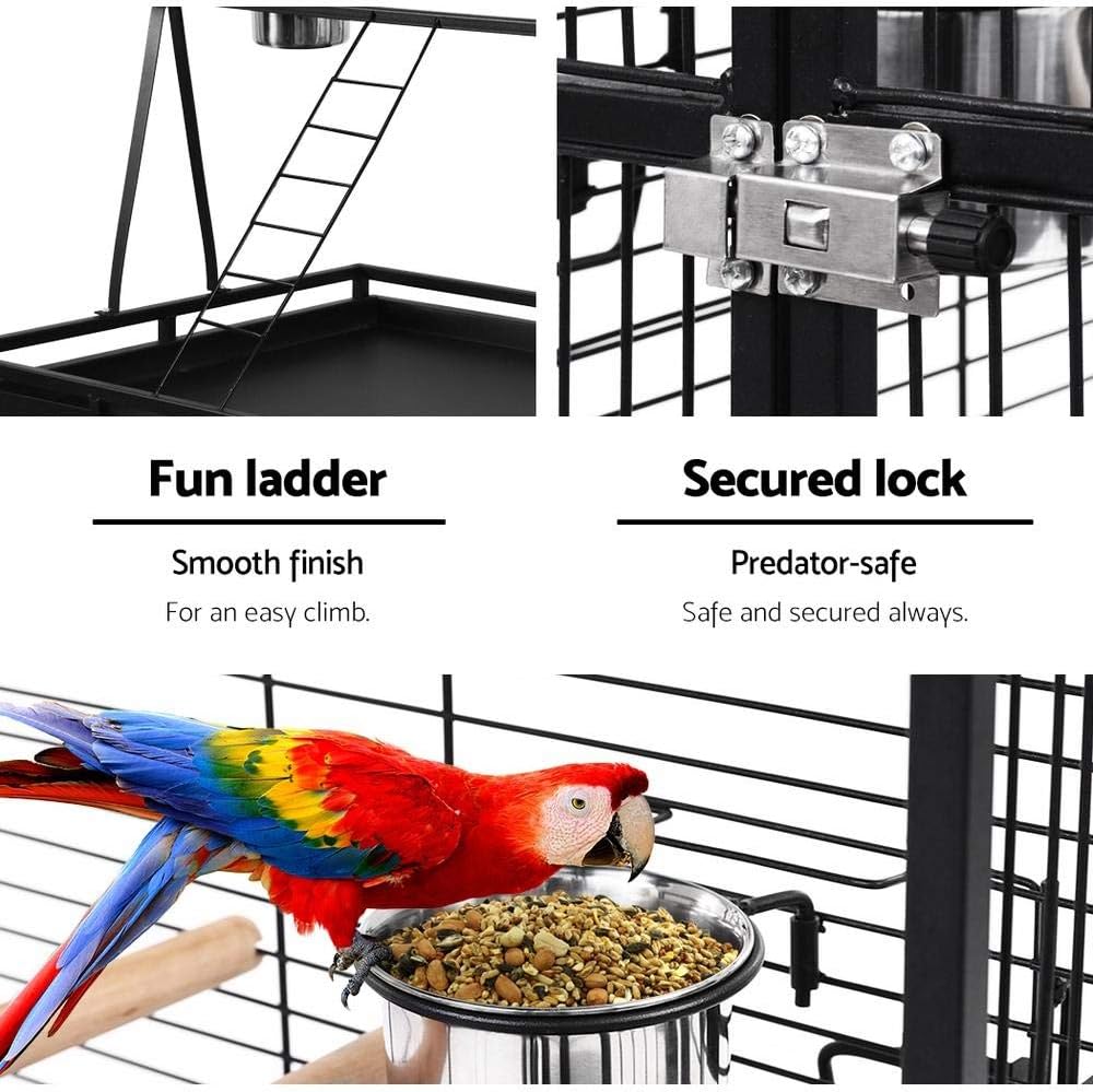 Large Bird & Pet Aviary Cage on Wheels, 81 × 76 × 173 cm