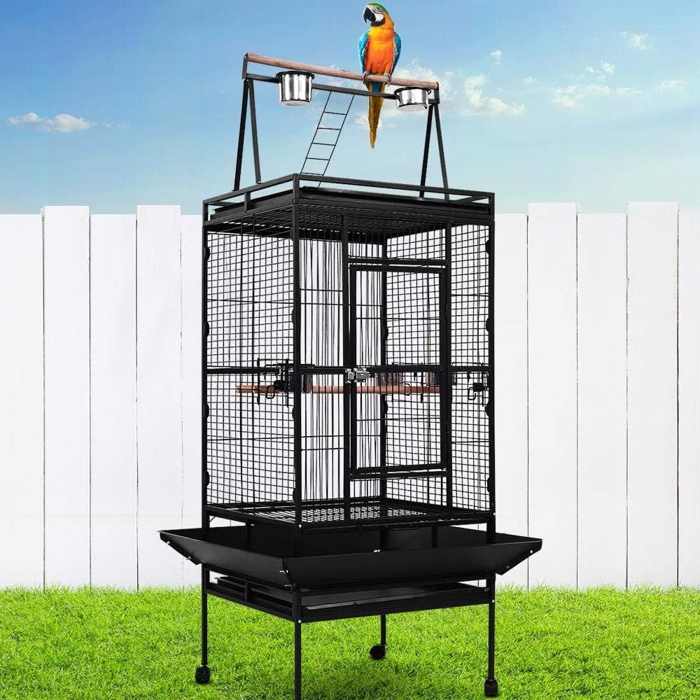 Large Bird & Pet Aviary Cage on Wheels, 81 × 76 × 173 cm