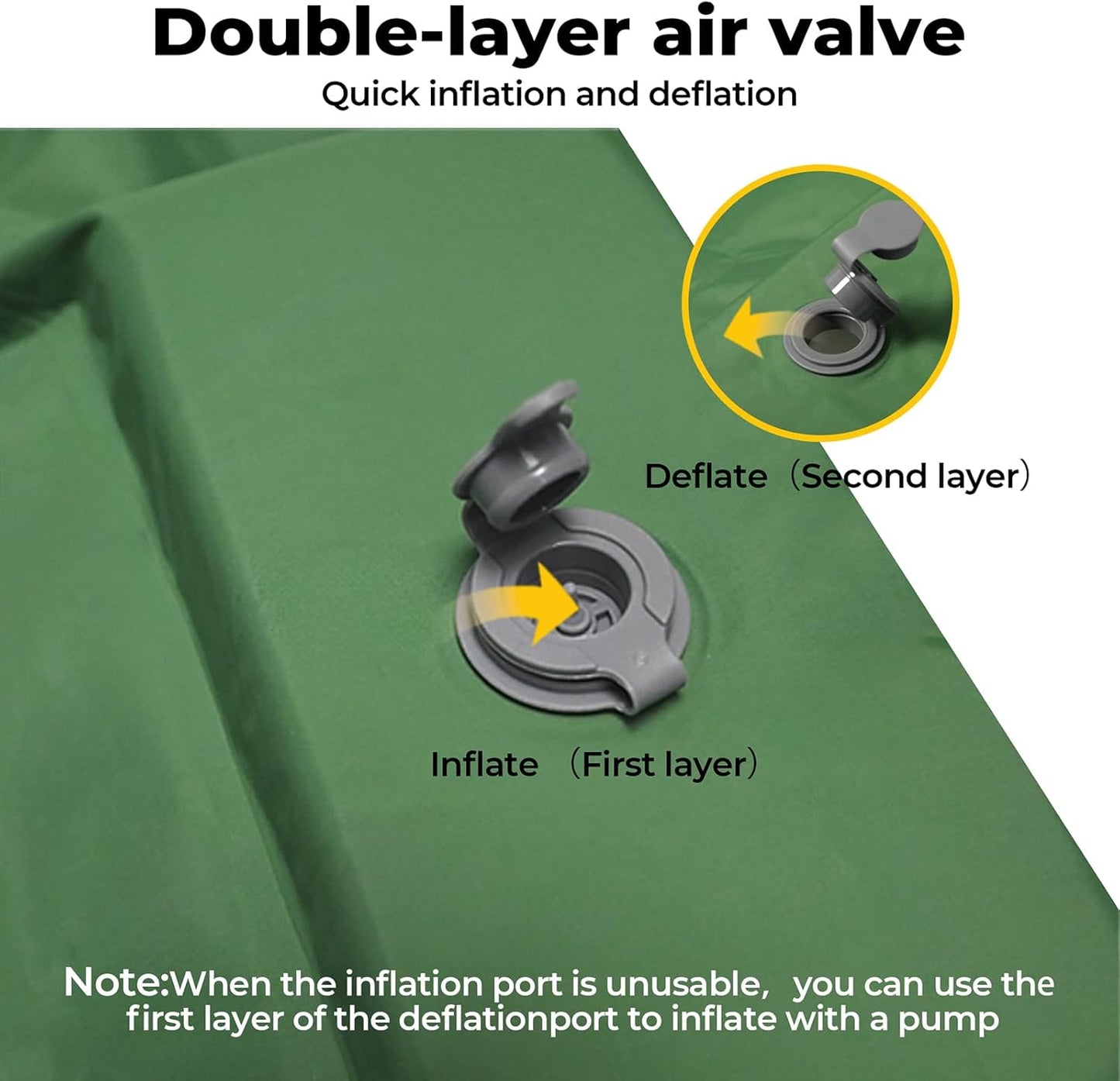 Inflatable Camping Mattress, 2-Person with Built-in Foot Pump