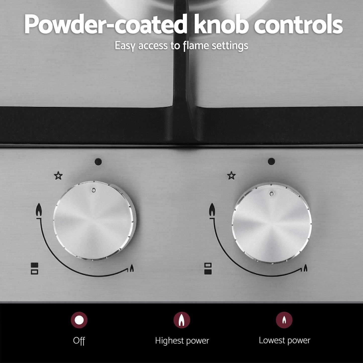 Gas Cooktop 30cm 2 Burner Silver