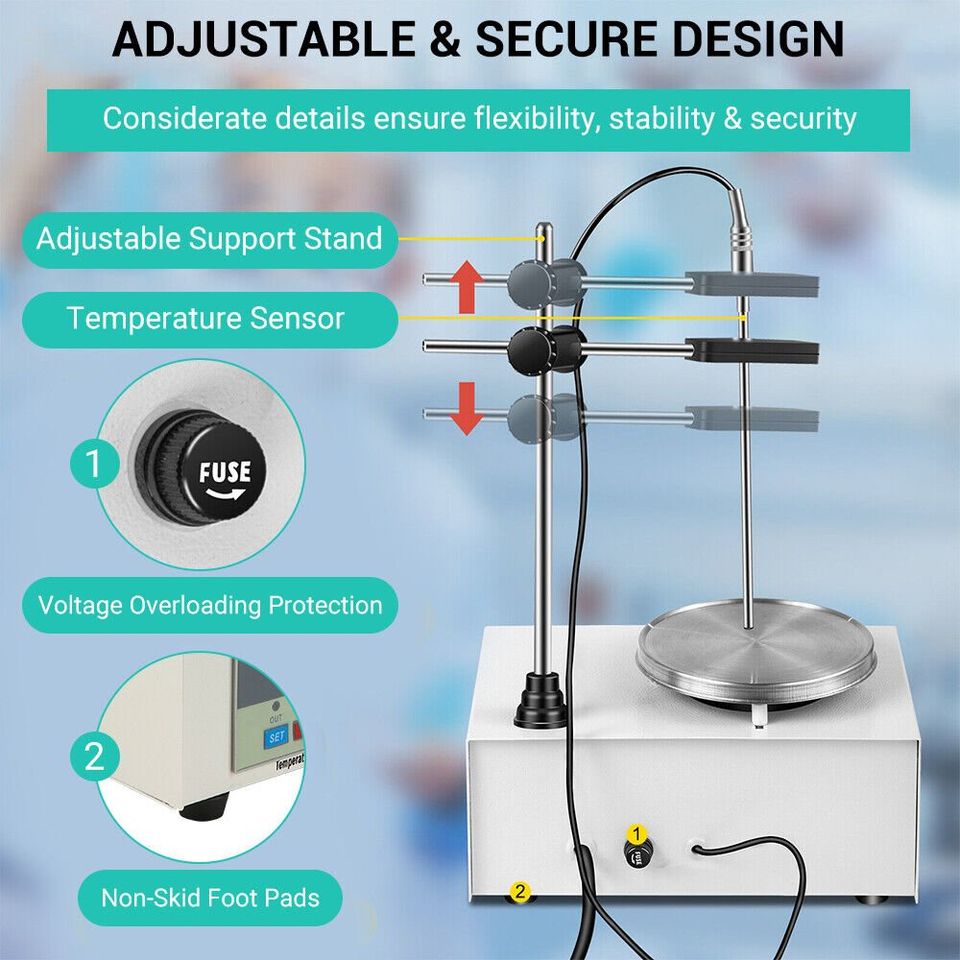 Digital Magnetic Stirrer Heating Plate Stirrers Hot Plate Mixer Kit for Lab Home