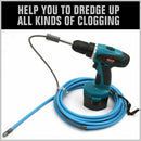 7m x 6mm Power Drill Snake Drain Cleaner Plumbing Electric Sink Pipe Unblocker