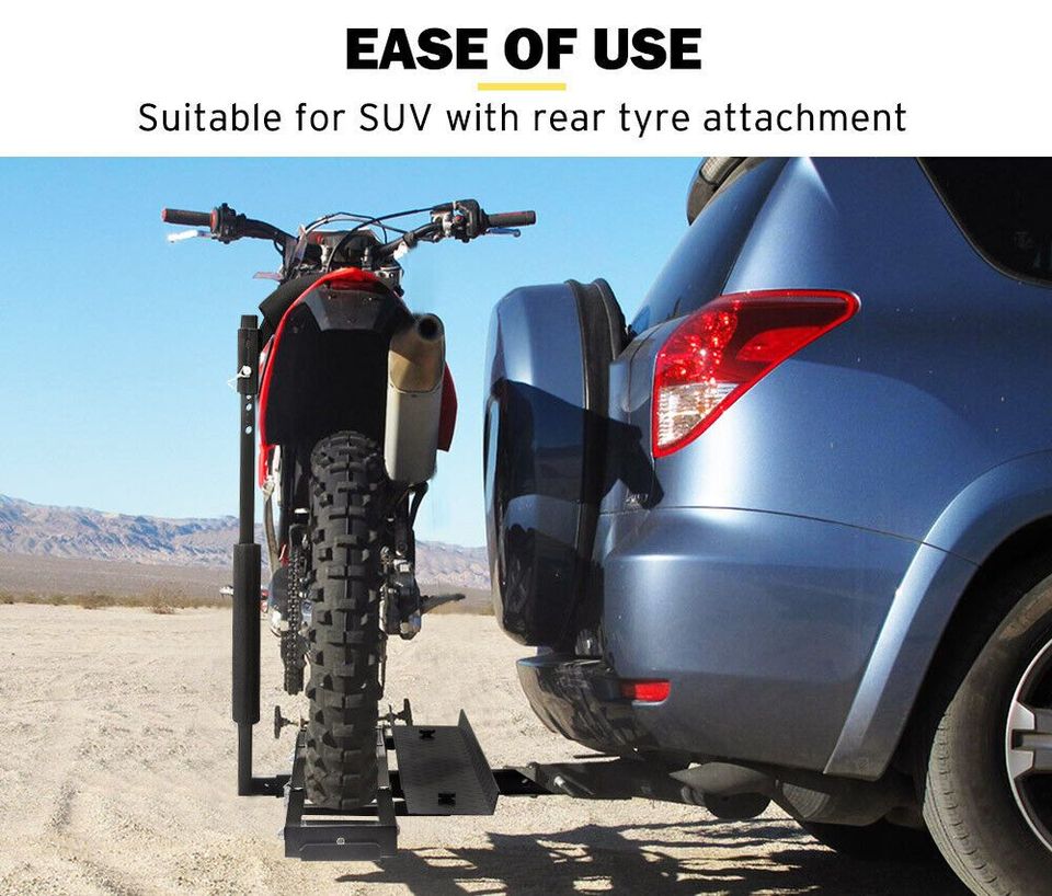 Motorcycle Motorbike Carrier Rack 2" Towbar Arm Rack Bike Ramp Steel
