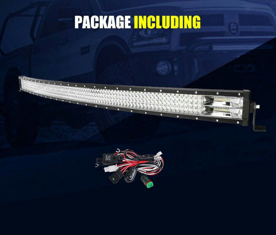 LightFox 50inch Cree Curved LED Light Bar Spot Flood Driving Offroad 4x4 52"