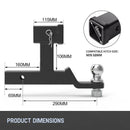 Max 5000LB Dual Hitch Ball Mount Multi Use Tow Bar Tongue 2" Hitch Boat