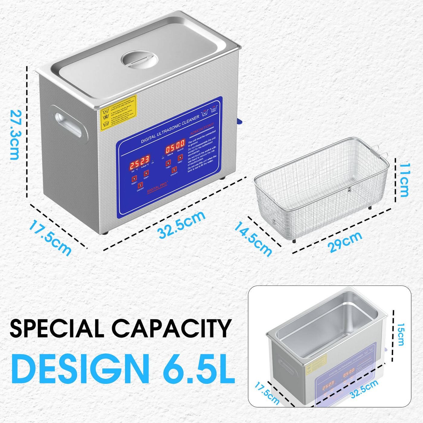 6.5L Commercial Digital Ultrasonic Cleaner