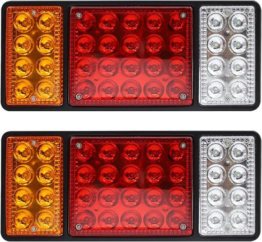 24V LED Trailer Tail Lights - 36-LED Stop, Turn, Signal, Brake, Reverse - Fits Truck/RV/Camper/Trailer, 2 Pcs