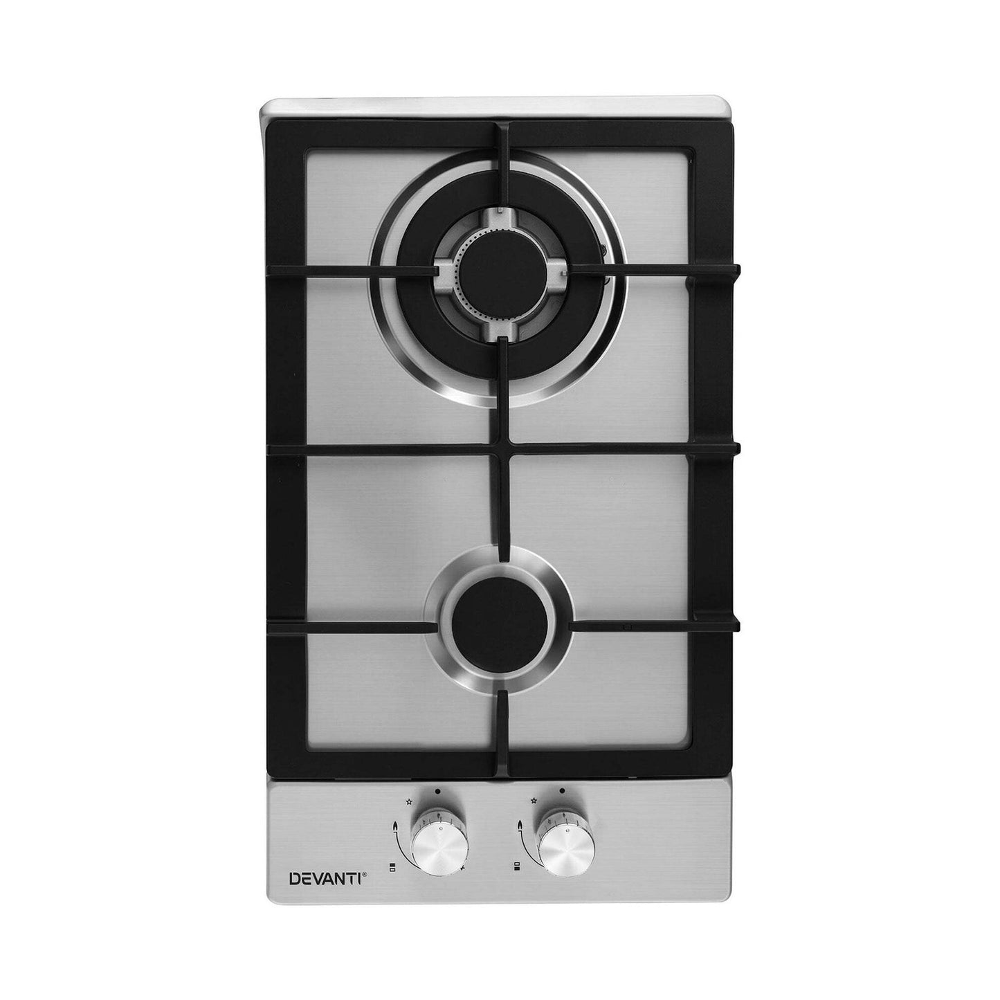 Gas Cooktop 30cm 2 Burner Silver