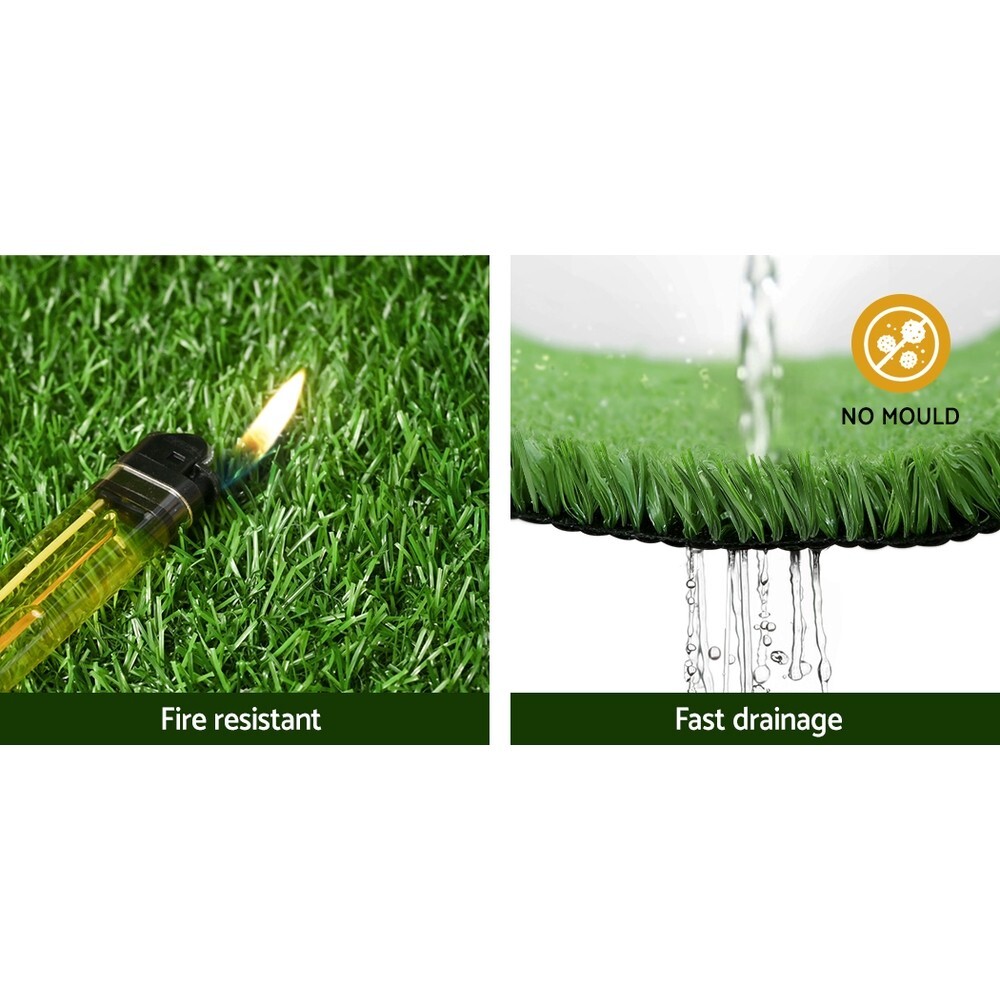 Synthetic Artificial Grass Fake Lawn Turf 2mx5m Plant Mat Olive 10mm