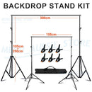 Photograph Backdrop Stand Kit Screen 2.5X3M Heav-Duty Background Support Studio