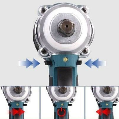 520Nm Cordless Impact Wrench Brushless Rattle Gun 1/2'' Drive & 2x Lithium Battery