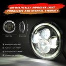 Pair 7" Inch LED Headlights Hi/Lo Beam DRL Projector Fit for JEEP JK GQ PATROL