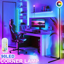 RGB LED Floor Corner Lamp Light Stand Bluetooth Remote Streaming Gaming Decor