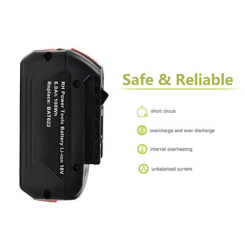 2X for Bosch Professional GBA 18V 6.0Ah Lithium-Ion Battery BAT609 BAT620 BAT610