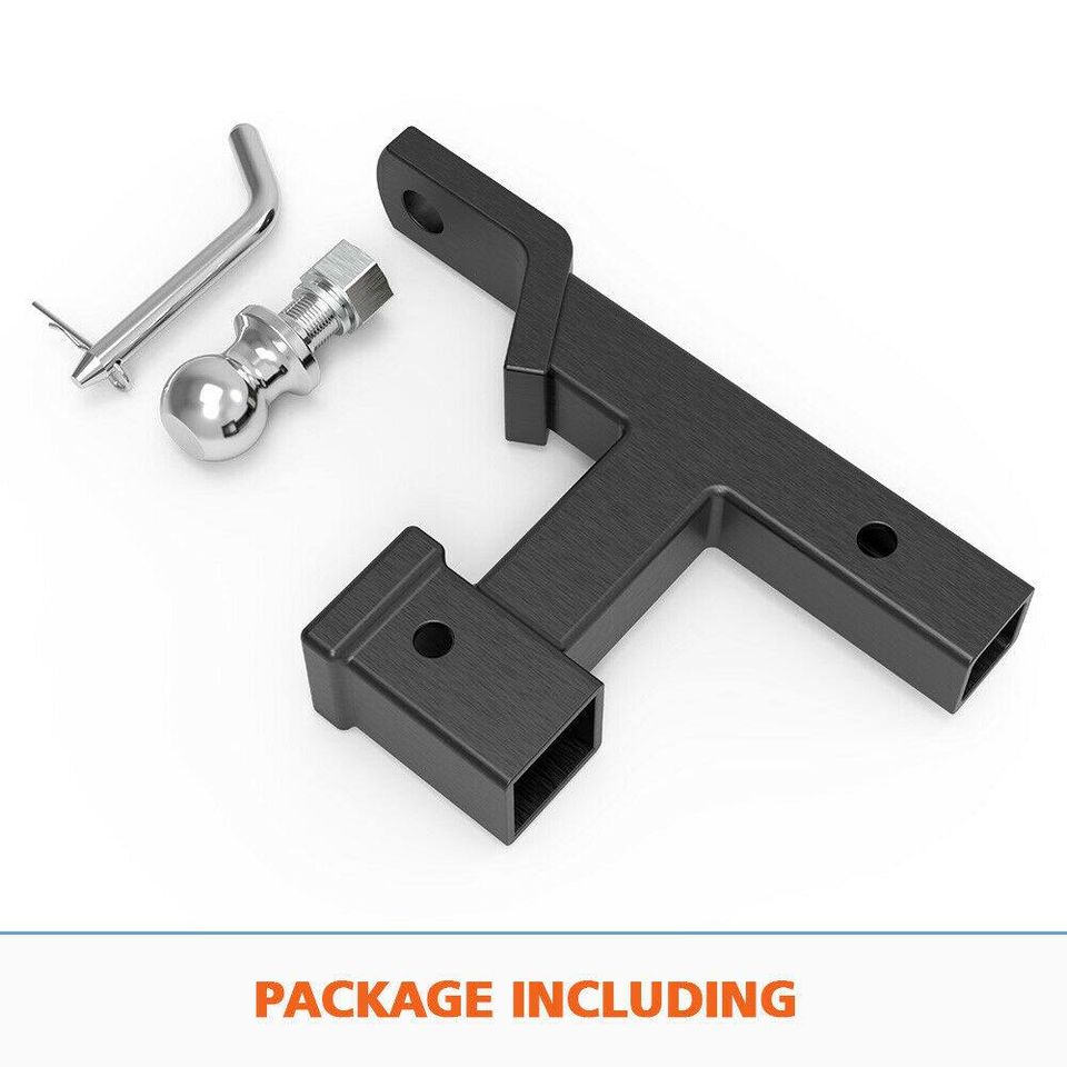 Dual Hitch Ball Mount Tongue Multi Use 2" Tow Bar Trailer Camper Bike Rack 4WD