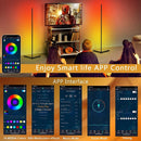 RGB LED Floor Corner Lamp Light Stand Bluetooth Remote Streaming Gaming Decor