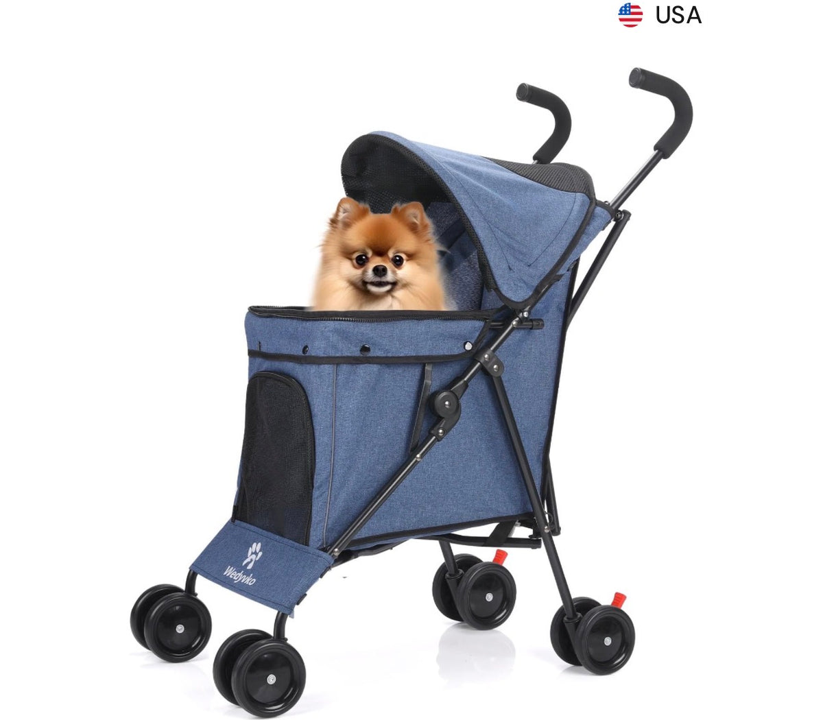 Pet Stroller / Pram for Dogs & Cats – Black, Pink or Blue
