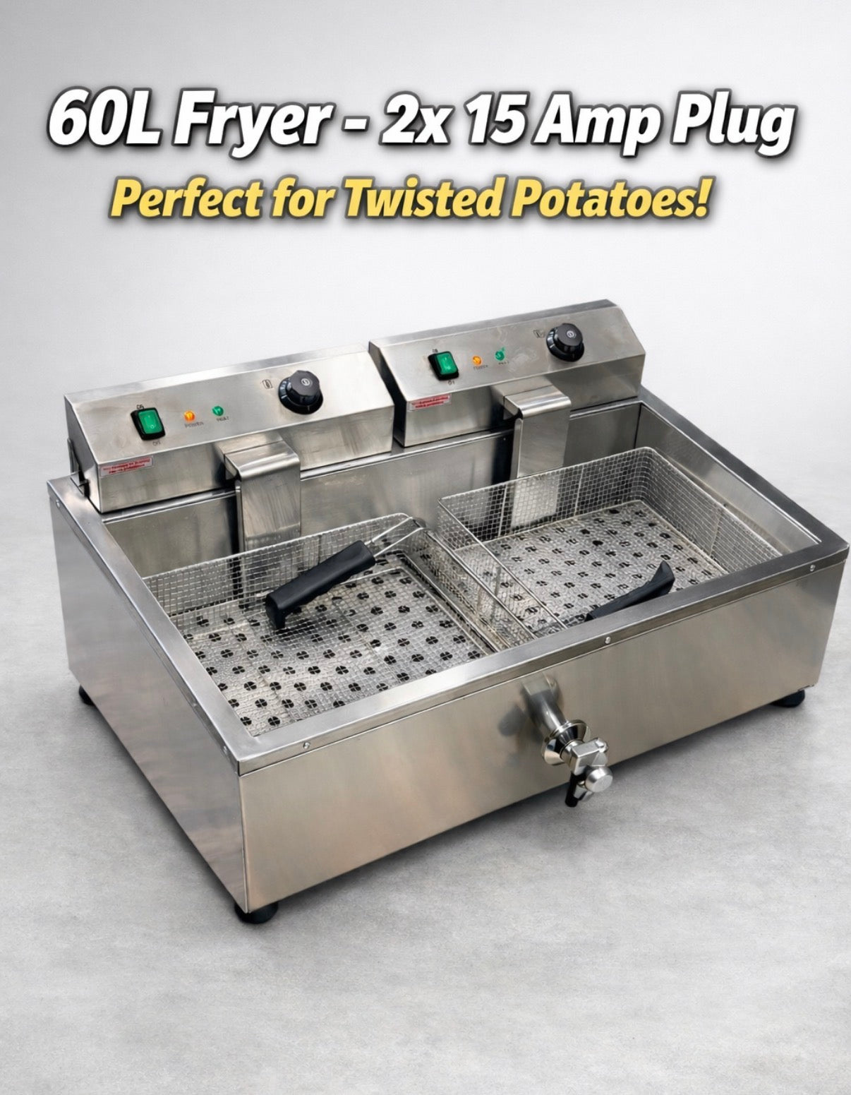 60L Stainless Steel Commercial Deep Fryer