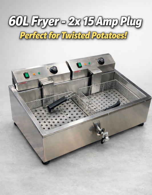 60L Stainless Steel Commercial Deep Fryer