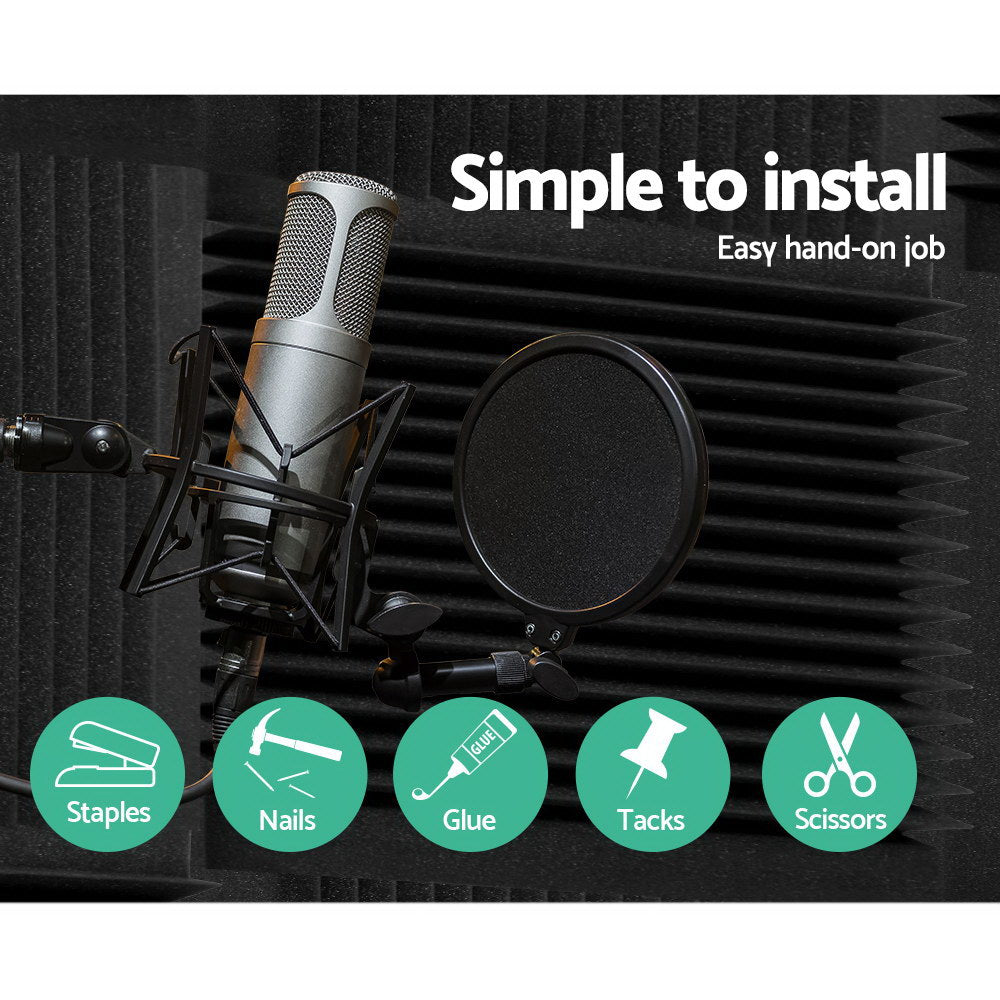 Acoustic Foam Studio Wedge Panels 30x30x5cm (40 Pack)