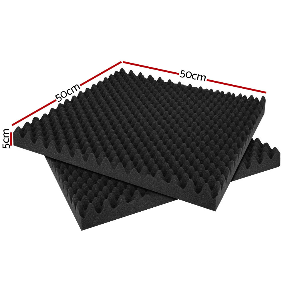Acoustic Foam Panels, Eggshell 50x50x5cm (20 Pack)