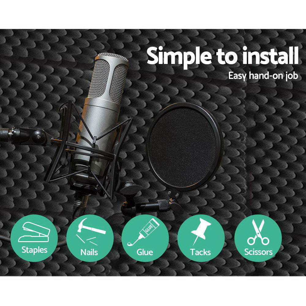 Acoustic Foam Panels, Eggshell 50x50x5cm (20 Pack)