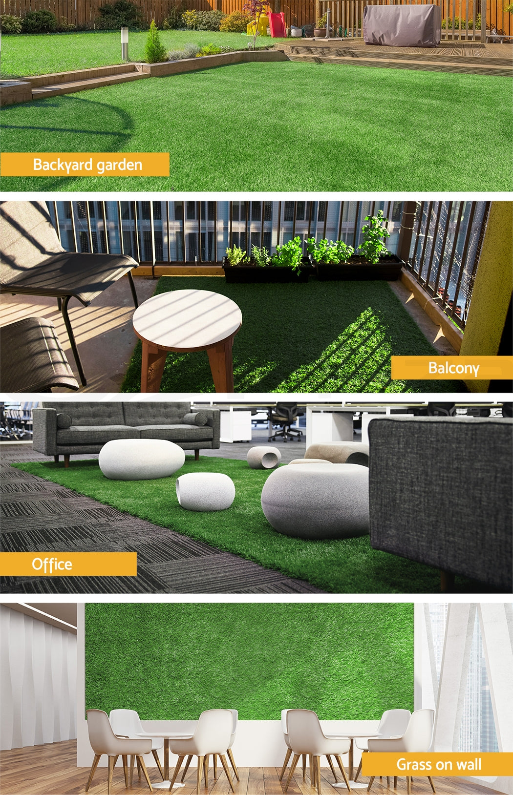 Synthetic Artificial Grass Fake Lawn Turf 1mx10m Plant Olive