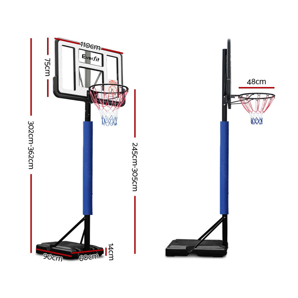 3.05m Portable Basketball Hoop Stand (Blue)