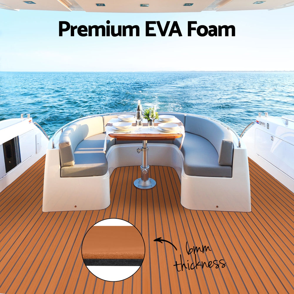 EVA Foam Boat Flooring Mat, 240 x 90cm (Dark Brown)