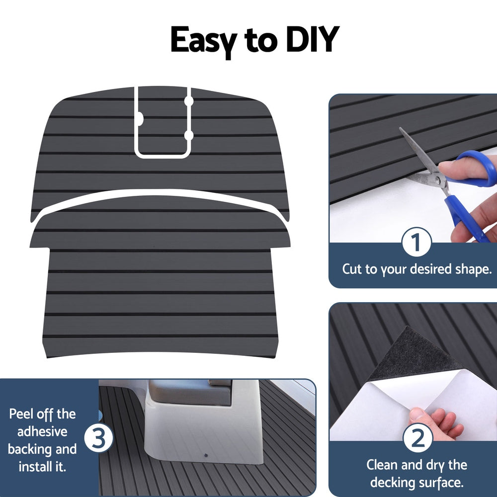 EVA Foam Boat Flooring Mat, 240 x 90cm (Dark Grey)
