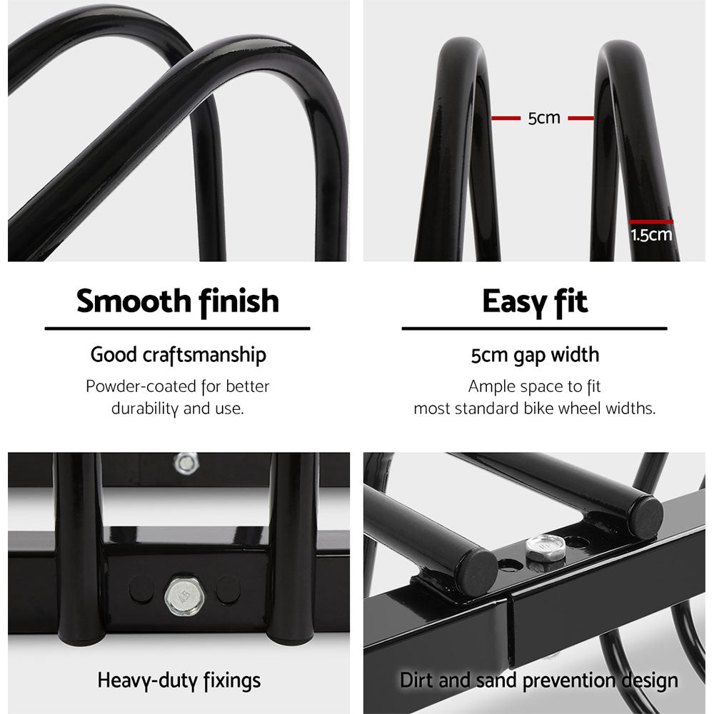 4 Bike Stand Rack, Floor Parking Storage (Black)