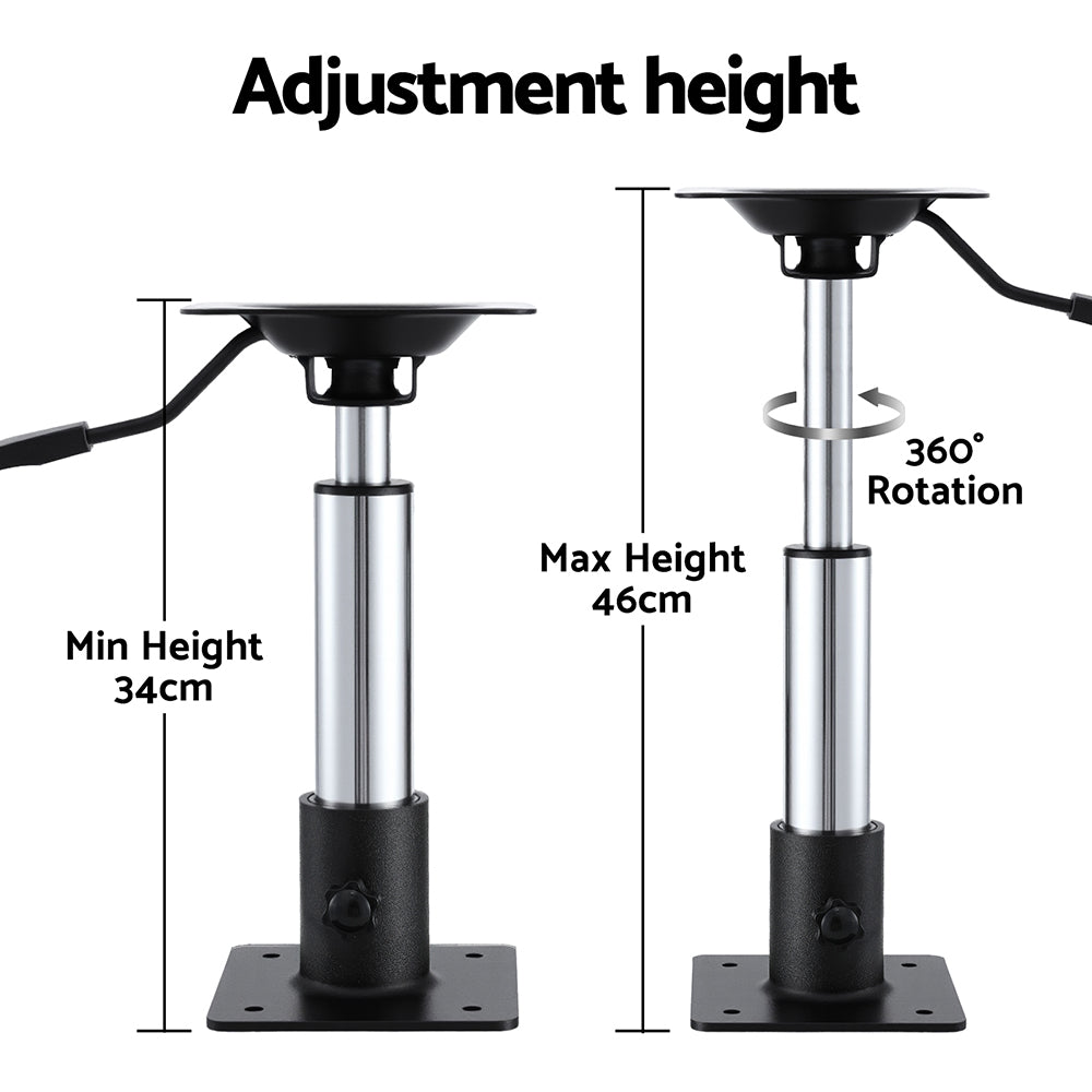 Adjustable Gas Lift Boat Seat Pedestal, 34-46cm