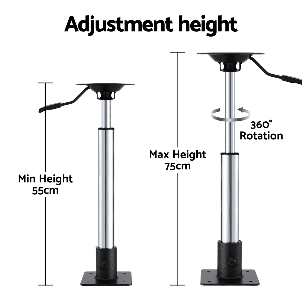 Adjustable Gas Lift Boat Seat Pedestal, 55-75cm