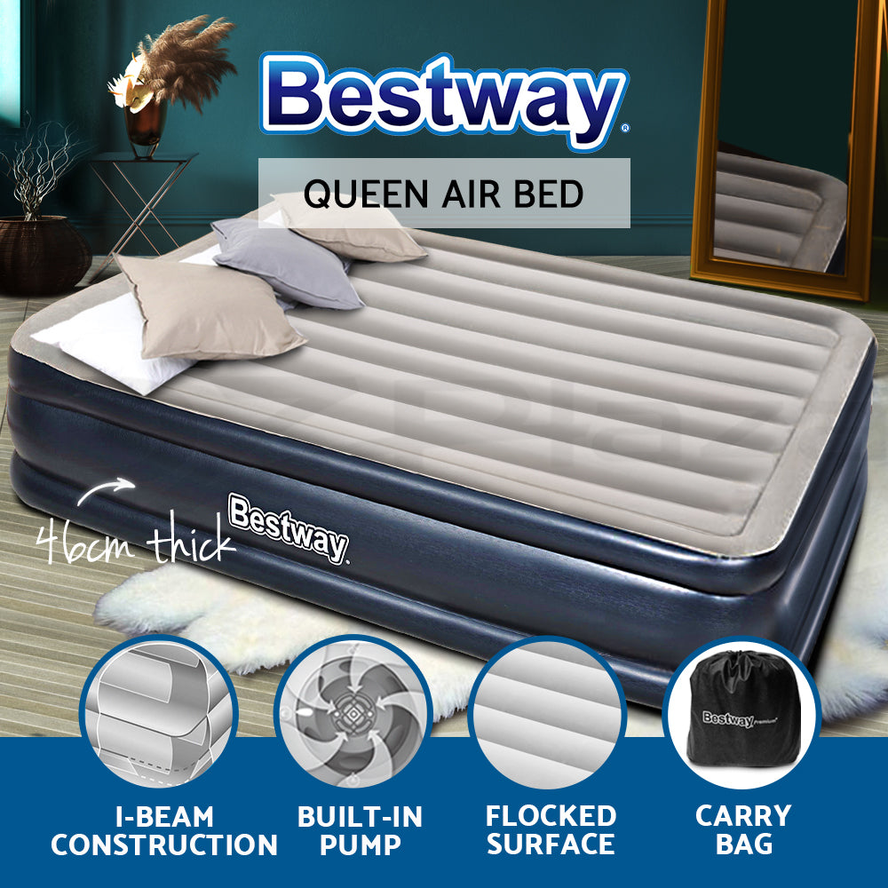 Air Bed Inflatable King Queen Single Bed Mattress Sleeping Mat with Pump