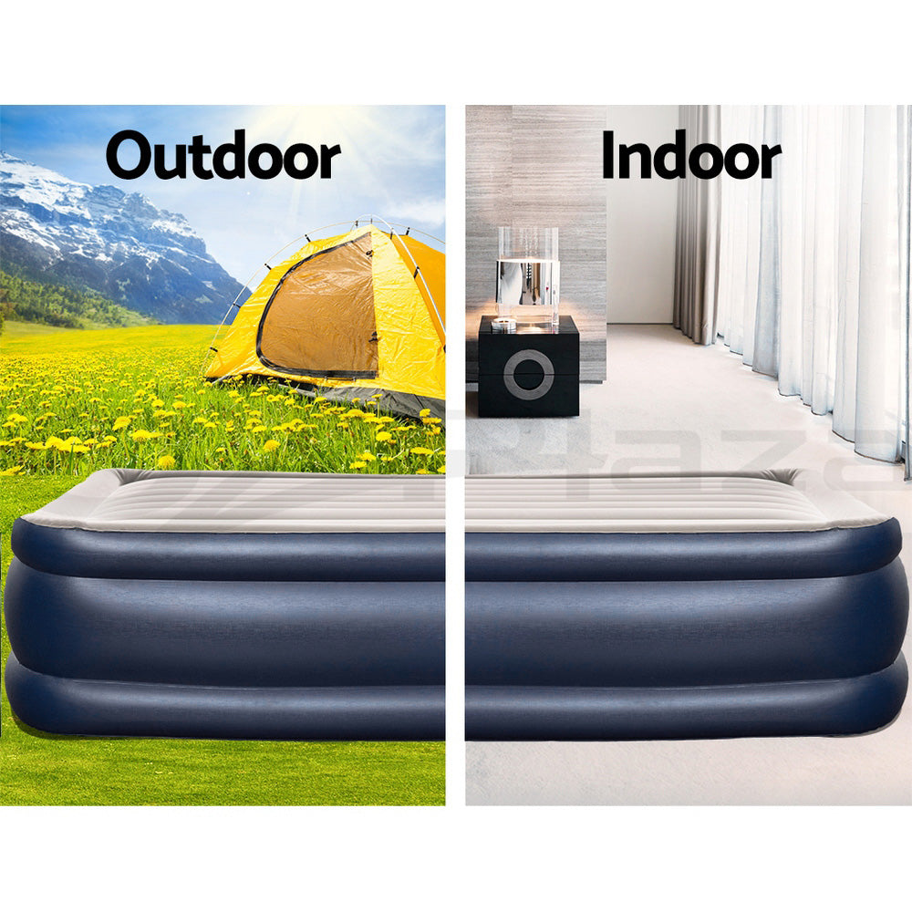 Air Bed Inflatable King Queen Single Bed Mattress Sleeping Mat with Pump