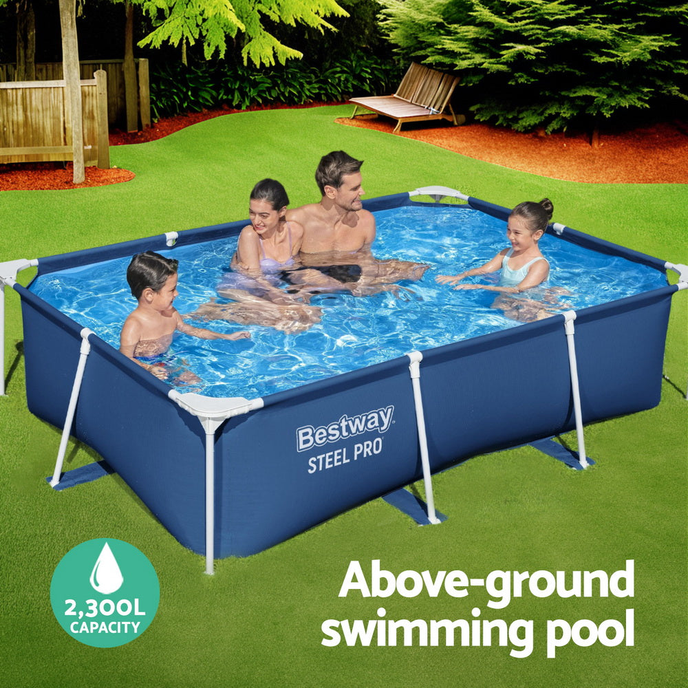 259 x 170 x 61cm Steel Frame Above Ground Pool, 2300L