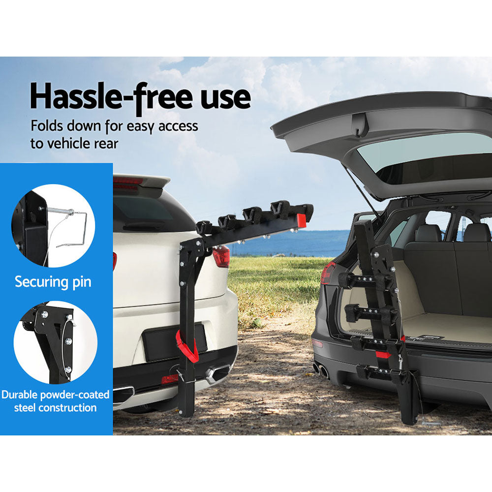Foldable 4 Bike Carrier Rack, 2" Hitch Mount