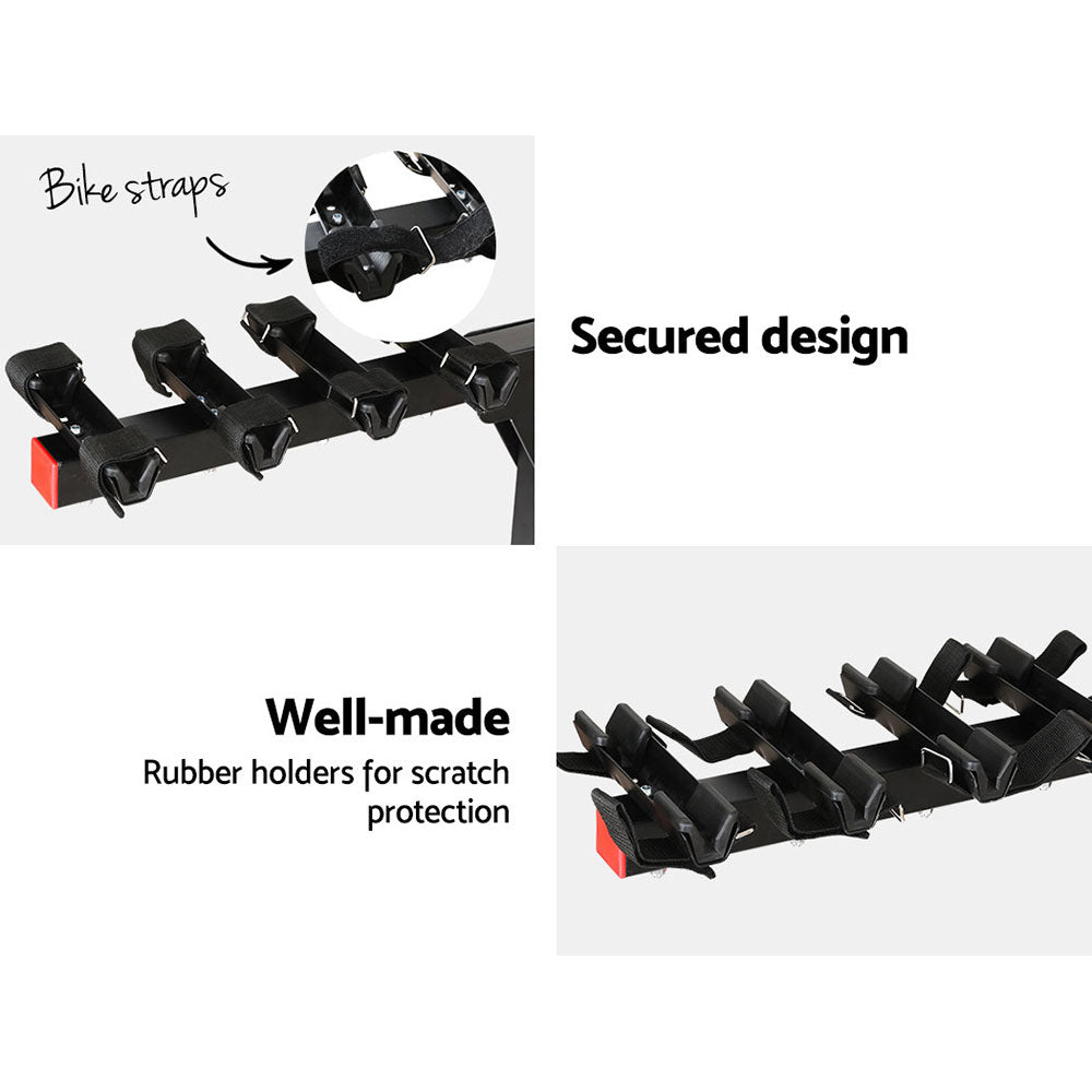 Foldable 4 Bike Carrier Rack, 2" Hitch Mount