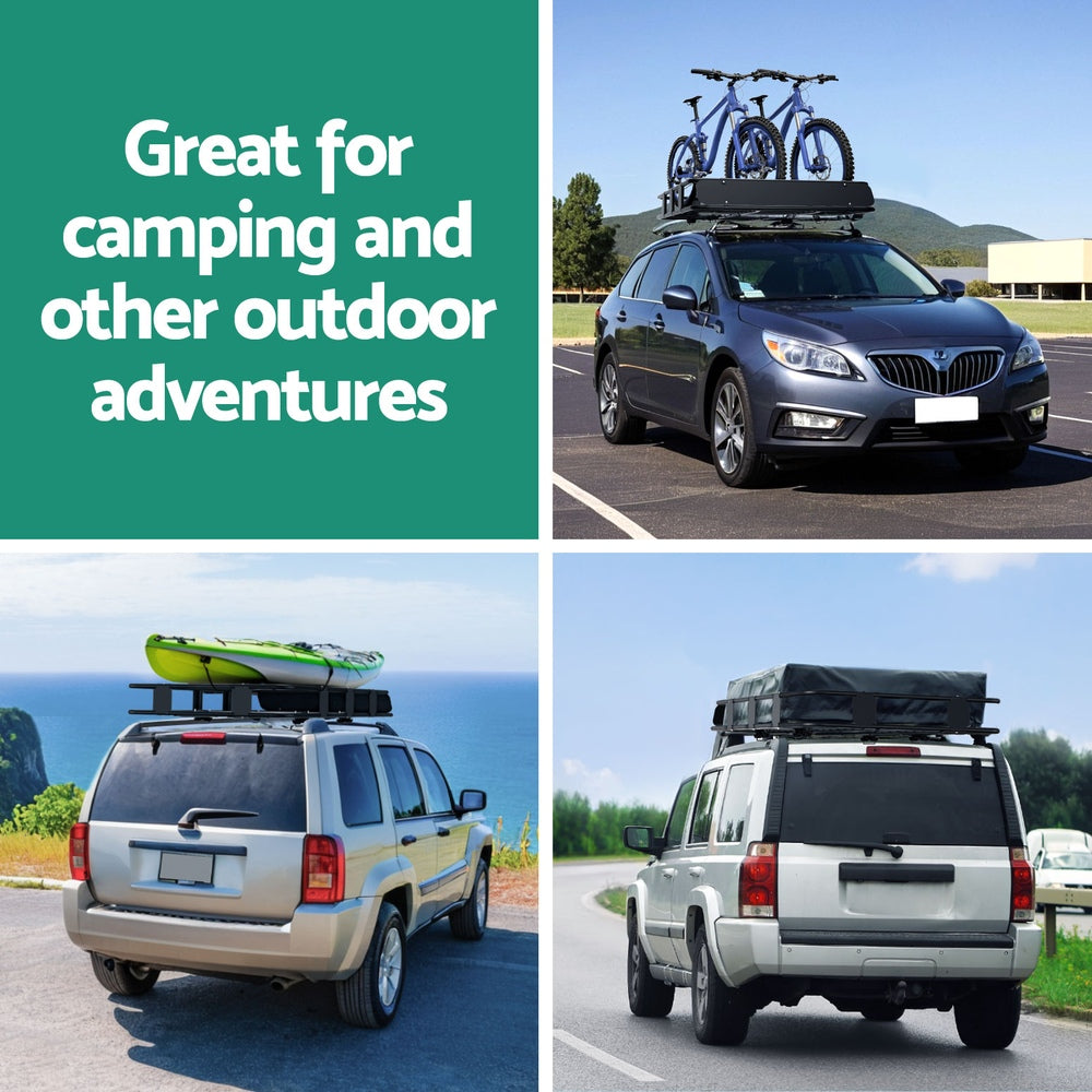 Universal Roof Rack Cargo Basket, 160cm (Black)