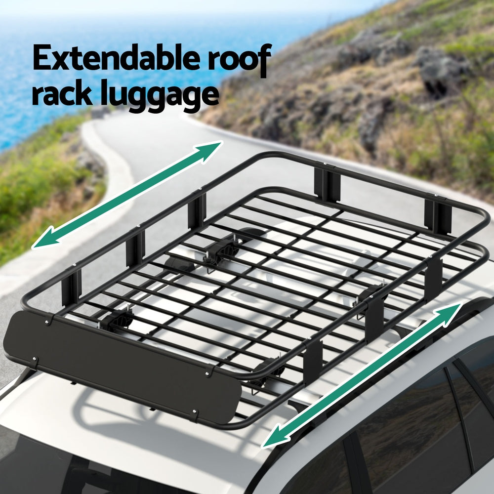 Universal Roof Rack Cargo Basket, 160cm (Black)