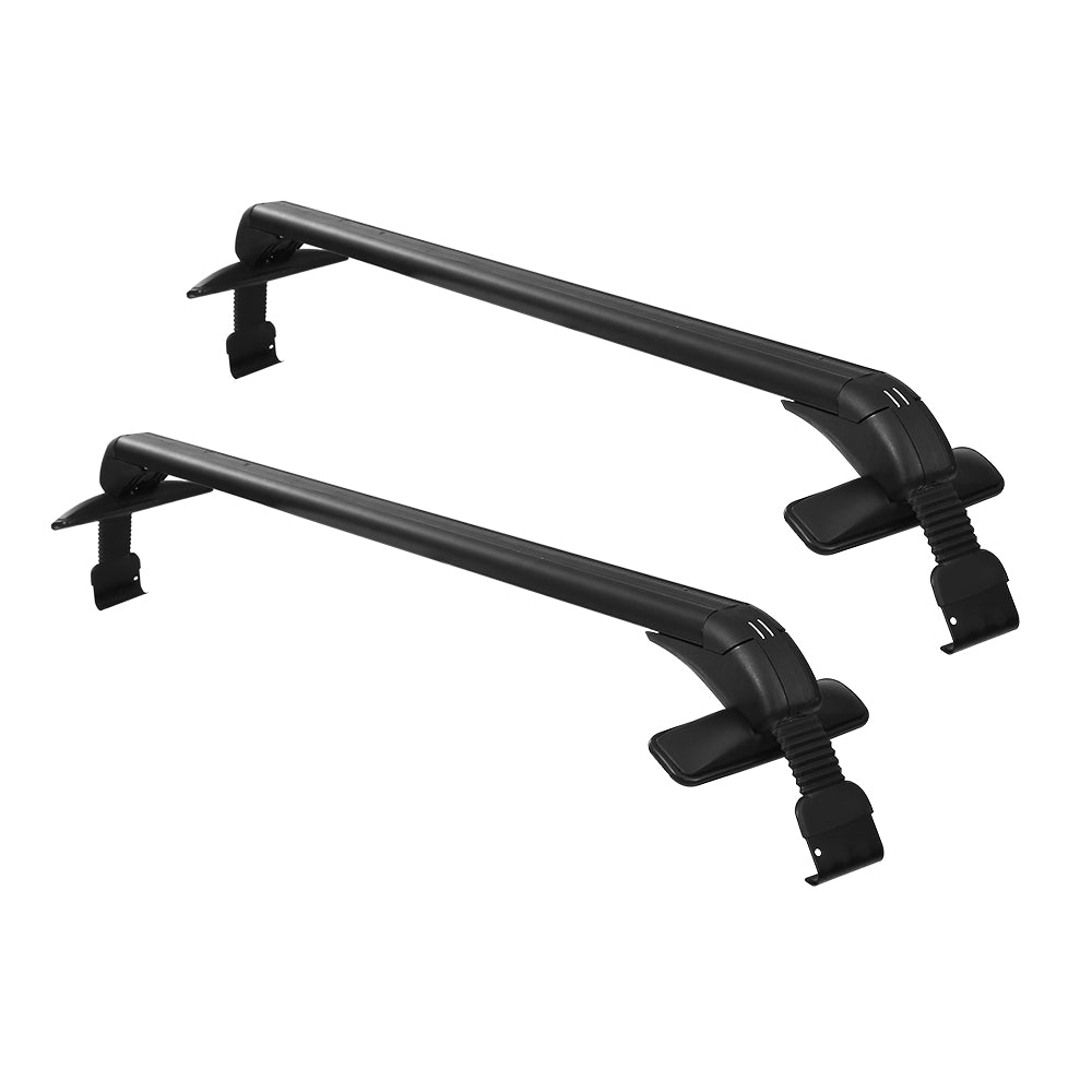 Lockable Aluminium Roof Rack Cross Bars, 90cm (Black)