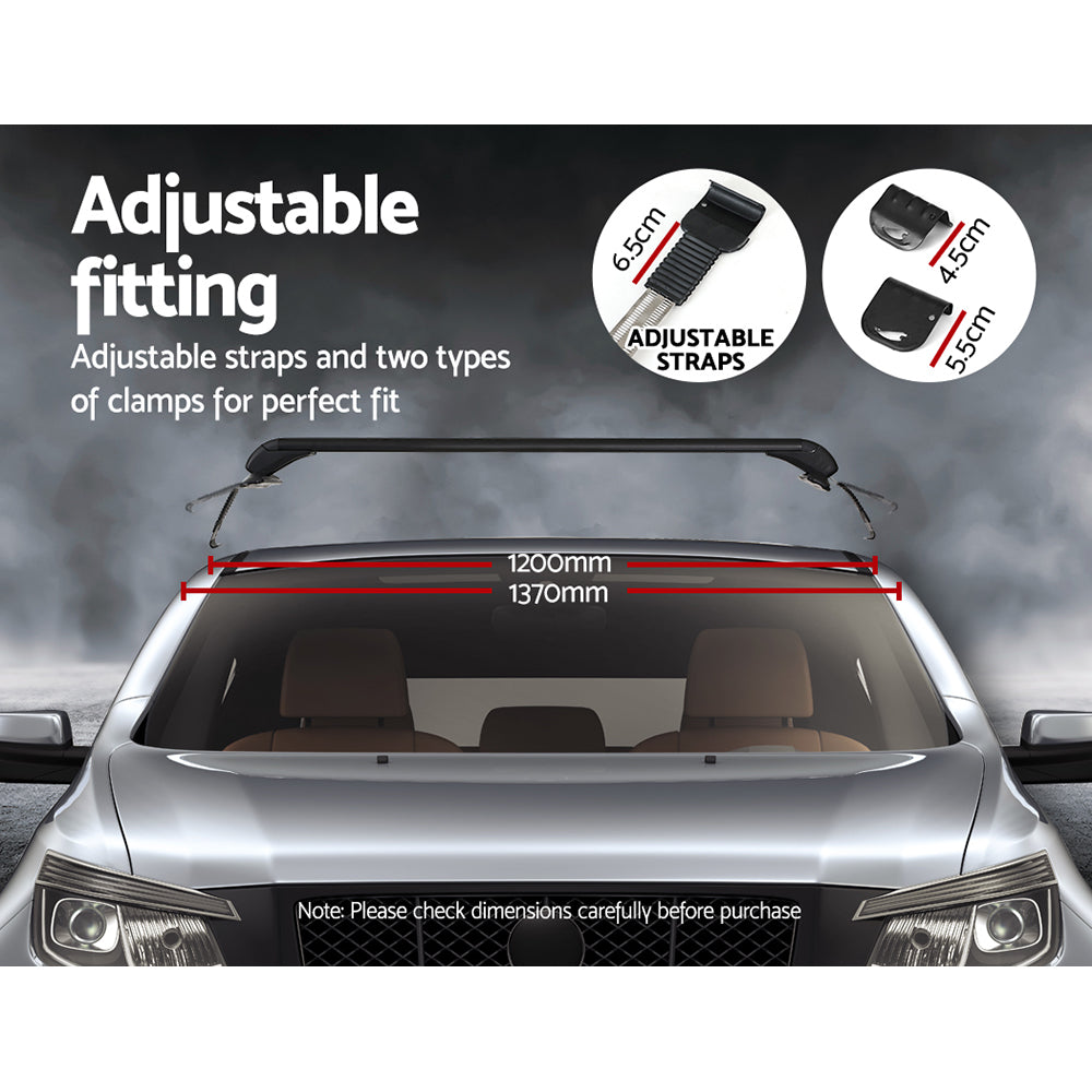Lockable Aluminium Roof Rack Cross Bars, 90cm (Black)