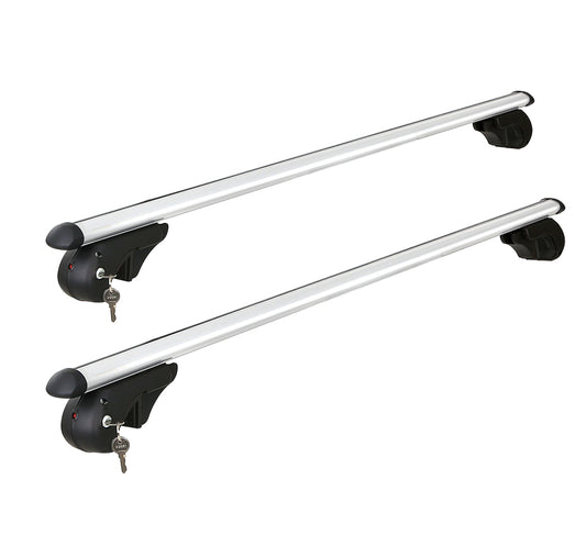 Adjustable Aluminium Roof Rack Cross Bars, 123cm (Silver)