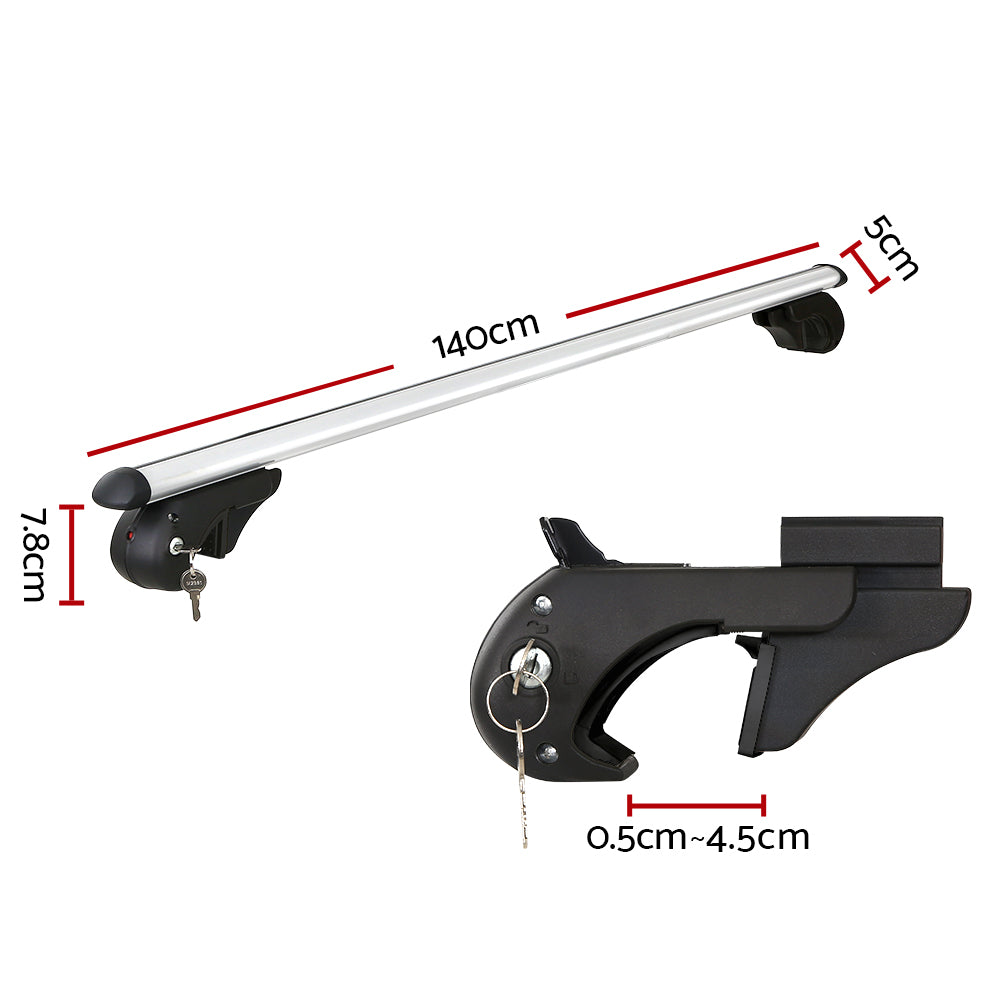 Adjustable Aluminium Roof Rack Cross Bars, 123cm (Silver)