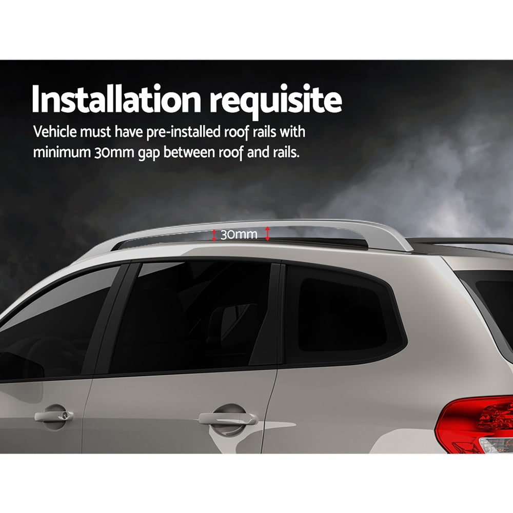 Adjustable Aluminium Roof Rack Cross Bars, 123cm (Silver)