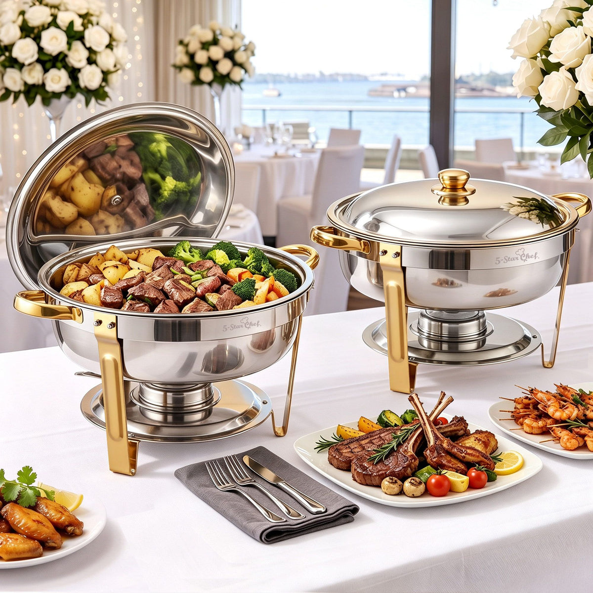 5L Chafing Dish Buffet Food Warmer, Set of 2