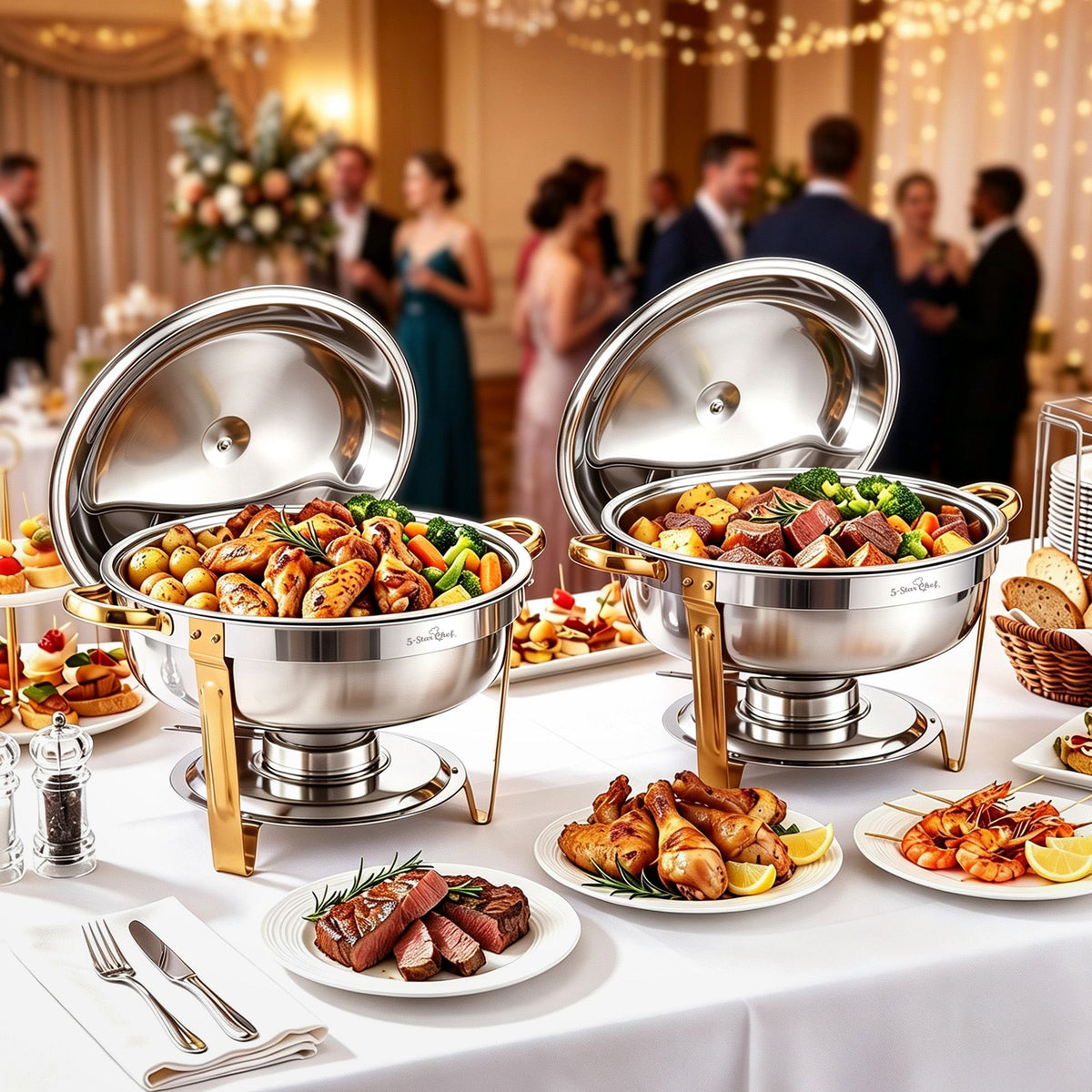 5L Chafing Dish Buffet Food Warmer, Set of 2