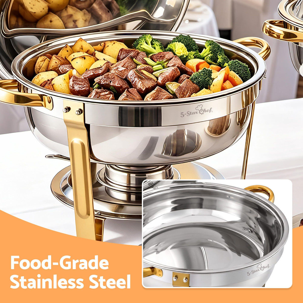 5L Chafing Dish Buffet Food Warmer, Set of 2